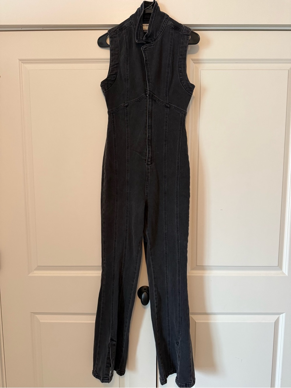 Free People Sleeveless Black High-Neck Jumpsuit